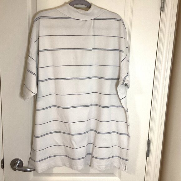 Eddie Bauer Men's Polo Top White Striped Golf Short Sleeves Golfing Size Tall XL - Picture 5 of 7